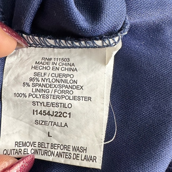 Navy Blue‎ Juniors Love Reign Lined Hi-low sleeveless Lace Dress size L - Picture 9 of 9